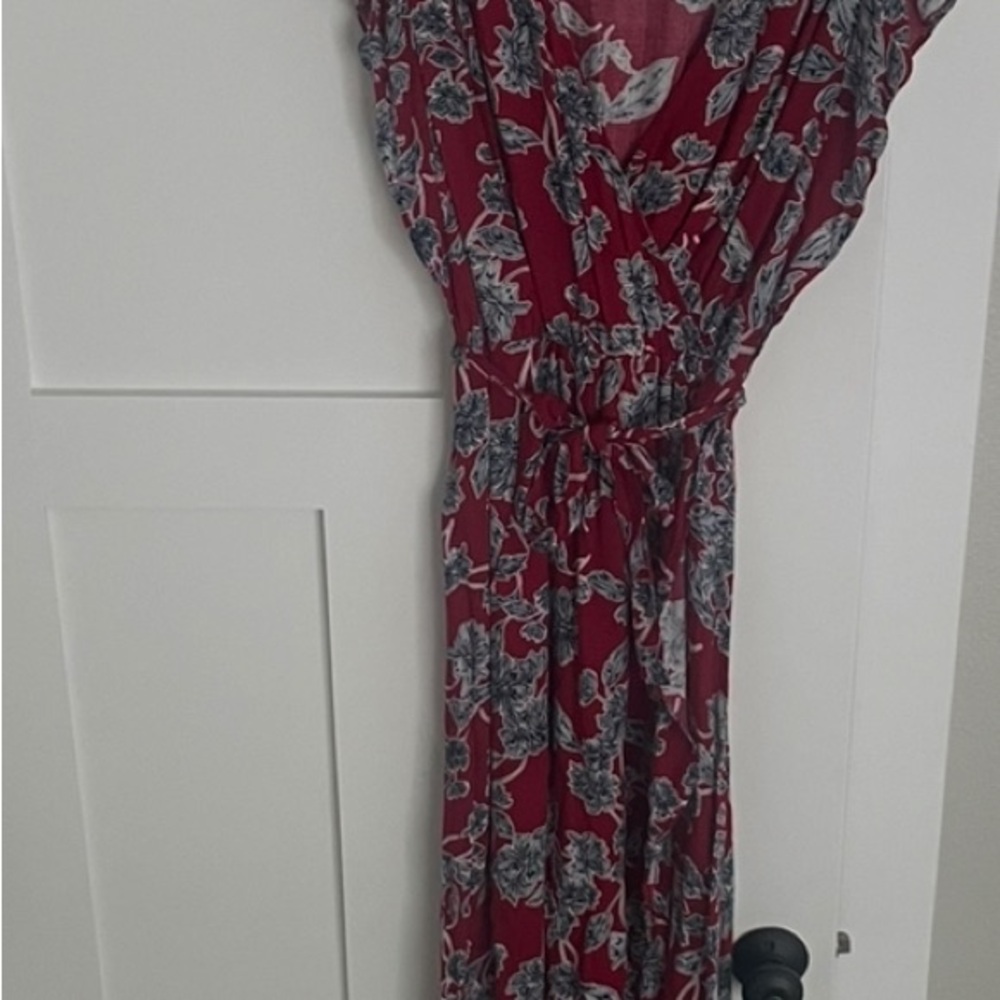 Splendid Red and White Asymmetrical Dress - Picture 2 of 2